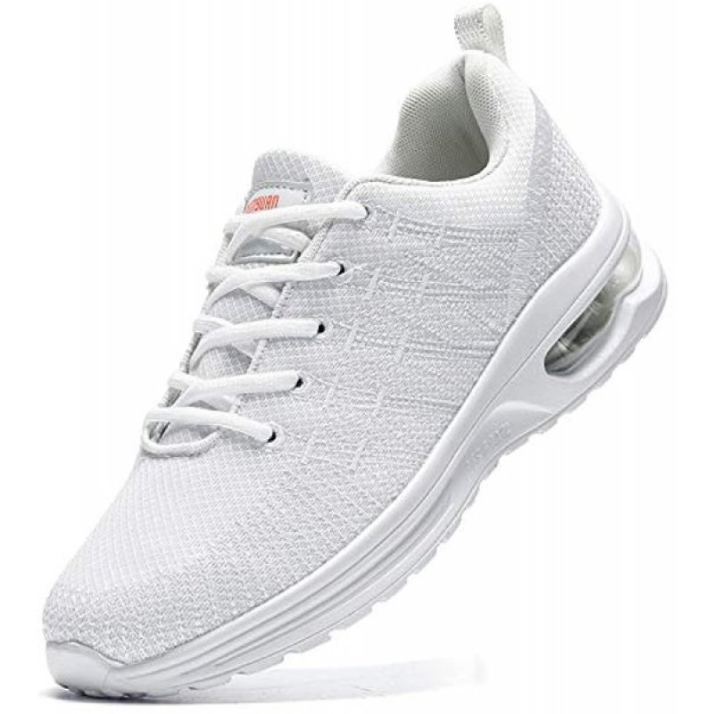 Damyuan Running Shoes Men's Air Cushion Athletic Gym Tennis Shoes Sneakers Lightweight Walking Shoes White