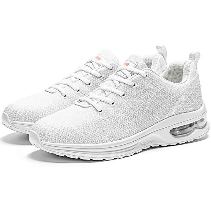 Damyuan Running Shoes Men's Air Cushion Athletic Gym Tennis Shoes Sneakers Lightweight Walking Shoes White