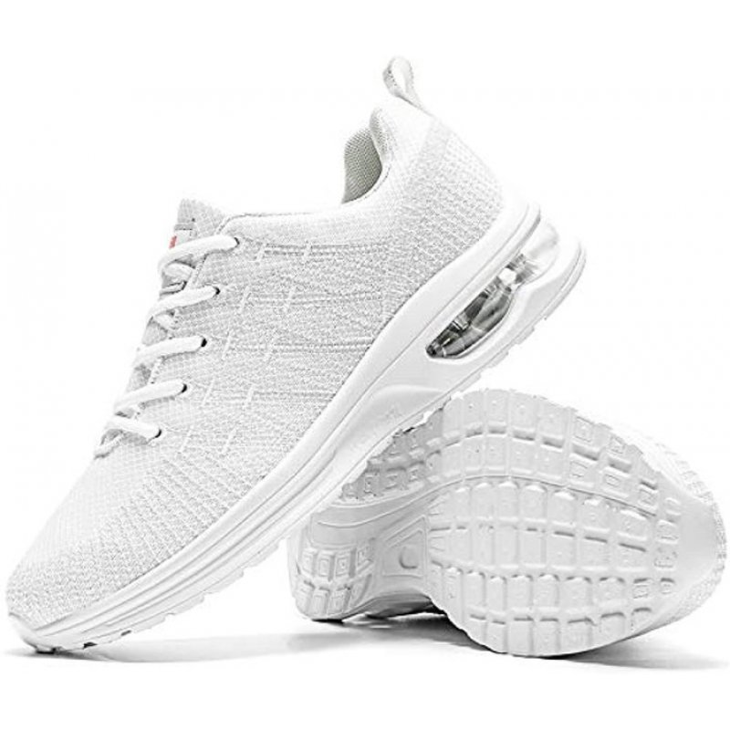 Damyuan Running Shoes Men's Air Cushion Athletic Gym Tennis Shoes Sneakers Lightweight Walking Shoes White