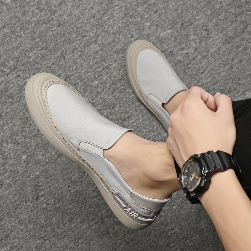 Loafers men's summer new low-cut shallow mouth one-step single shoes breathable men's cloth shoes 2021 trendy shoes men's shoes