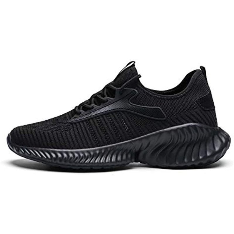 Mevlzz Mens Running Shoes Slip on Walking Shoes Fashion Breathable Sneakers Mesh Soft Sole Casual Athletic Lightweight Z197-black